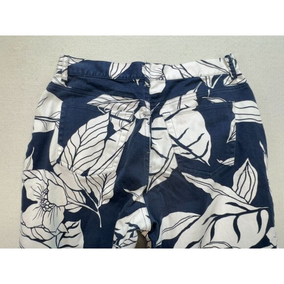 Lauren Ralph Lauren Women's Chino Pants Flat Front Sz 6 Floral Blue White - Picture 9 of 11
